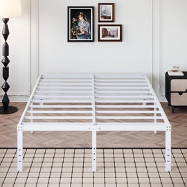 DiaOutro 18 Inch California King Bed Frames Heavy Duty Metal Platform No Box Spring Needed, Maximum Storage, Easy to Assembly, Noise Free, Black