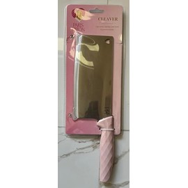 Cleaver Knife, High-Carbon Stainless Steel Blade, Pink Diamond Handle