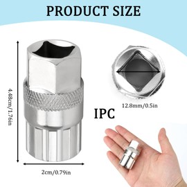 Nazaz Bicycle Cassette Puller Freewheel Removal Tool Compatible with Shimano Sram Sunrace 6 7 8 9 10 11 Speed Carbon Steel 20x44.8mm