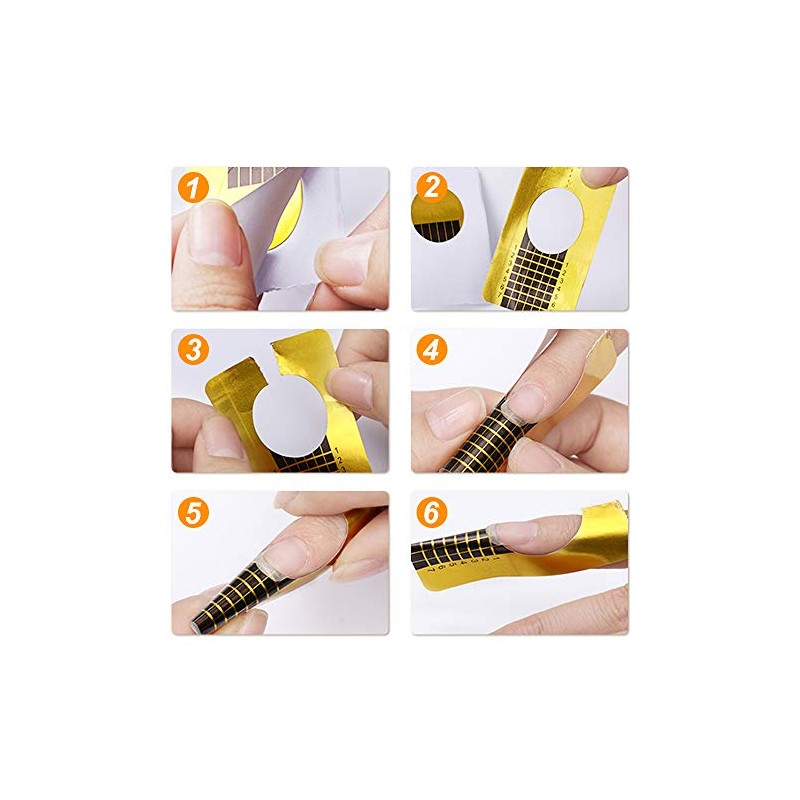 Yokilly - Formularios de uñas para uñas acrílicas: 500 unidades