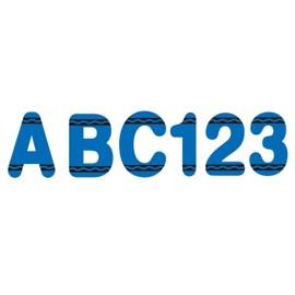 Eureka Crayola Letter, Number, Punctuation Mark, and Symbol Classroom Decorations for Teachers, 4" H, 178 Pieces, Blue