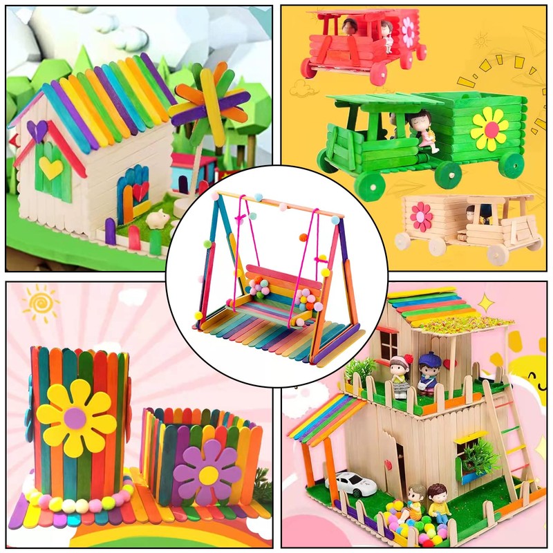 SULOLI Lollipop Sticks,150PCS Lolly Sticks for Craft Wooden Popsicle Sticks