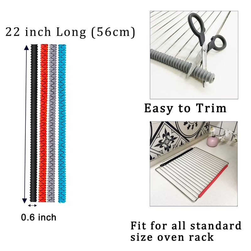 Extra Long 22 inch Silicone Oven Rack Shields Guards Oven