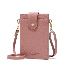 Ao Women's Smartphone Shoulder Pochette Smartphone Pouch, Popular, Cute, Wallet Included, Pink