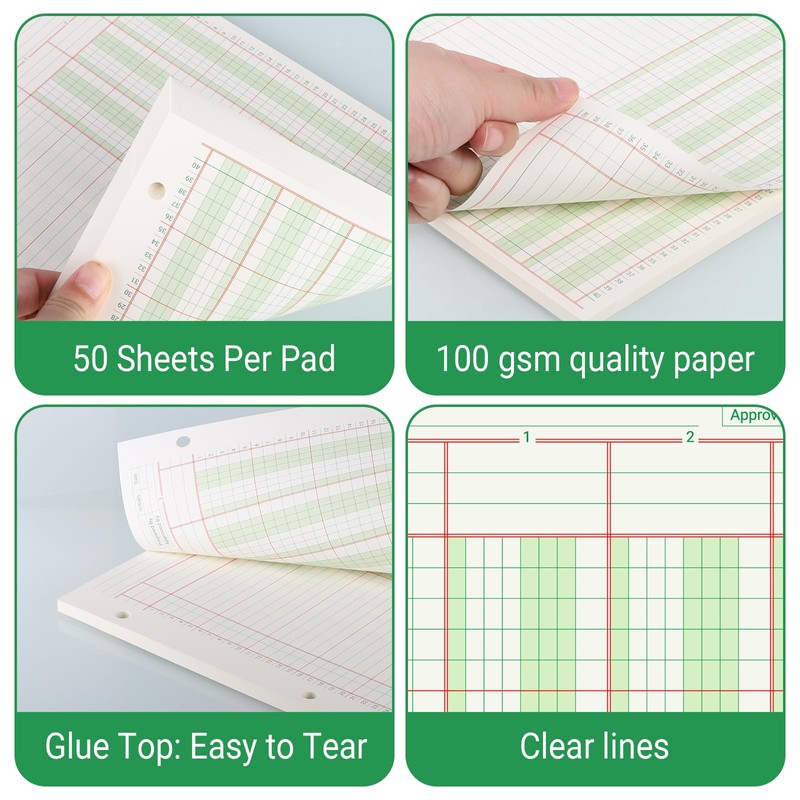 suituts 300 Sheets Columnar Analysis Pads 3 Column Accounting Paper,