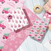 HOWAF 12 Sheets Pink Christmas Wrapping Paper, Gingerbread Man Santa