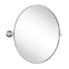 Round Pivot Bathroom Mirror Brushed Nickel Circle Metal Framed Tilting