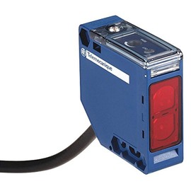 Telemecanique XUK2ARCNL2R Thru-Beam Photoelectric Sensor Receiver, Compact 50 x 50 mm Body, AC/DC Input, 5-Wire Relay AC/DC Output, 1 NO 1 NC Contact, 2-m Electrical Cable