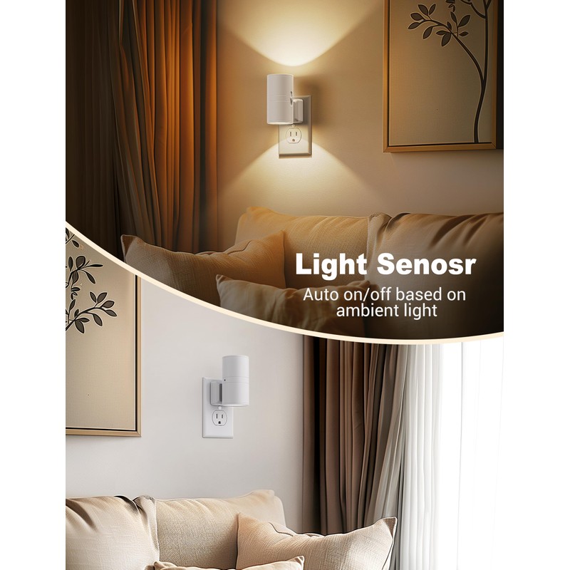 JandCase Night Lights Plug into Wall, Dimmable Night Light Plug