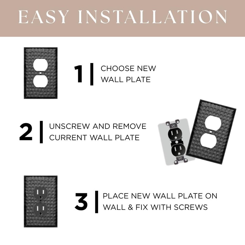 Monarch Abode 1-Gang Toggle Wall Plate, Hand Hammered Metal Single