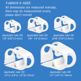 Quickun Plastic Tube Tubing Clamps, 1/8"-5/32" Tube OD Shut Off Hose Clamp Water Flow Control Tube Clip Pipe for Beer Bottle and Infusion Bottle for (Pack of 5)