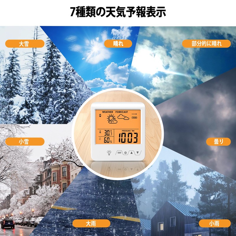 Timloon Digital Hygrometer Indoor Temperature Humidity Meter Weather Forecast/Air Pressure