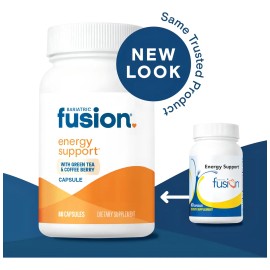 Bariatric Fusion Energy Support With Green Tea  Coffee 60 Cpsulas I Suplemento Diettico Complejo de Vitaminas B, Apoyo Aumento de Energa, Mejora del  