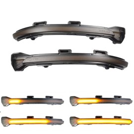 Hacreyatu Dynamic Led Side Mirror Sequential Turn Signal Lights Smoked Lens For VW Golf 7 MK7 GTI 7 R 7.5 Golf Sportsvan L II (Yellow)