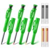 Hiboom 3 Pack Carpenter Pencils Set with 24 Refills, 2.8
