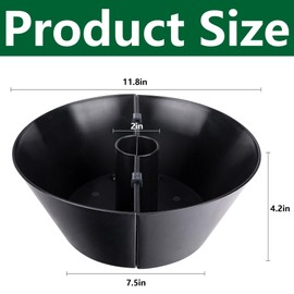 EBaokuup 2 Packs Umbrella Planter for Patio Table, PVC Half Circle Planter Pot Fits Umbrella Poles Up to 2” Diameter Planters Container,Umbrella Flower Pot for Garden Home Plants
