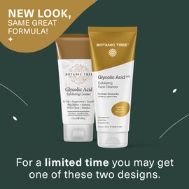 Botanic Tree Glycolic Acid Face Wash - Facial Cleanser and Scrub - 10% Glycolic Acid, AHA - Salicylic Cleanser - 6 fl. oz