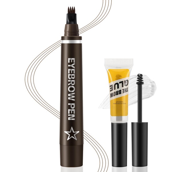 Apooliy Microblading Eyebrow Pen,Waterproof Eyebrow Pencil With Micro 4-Fork Tip,Long