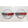 AUTO Chrome Red Front Nose Hood Rear Gas Lid Cross