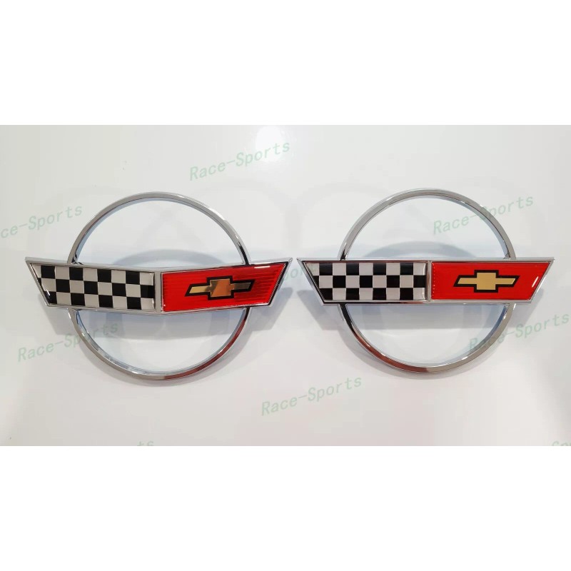 AUTO Chrome Red Front Nose Hood Rear Gas Lid Cross