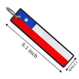 JAVD Chile Flag Keychain Tag with Key Ring - Keys, Cars, Motorcycles, Backpacks, Luggage and Gifts - EDC (3 Pack)