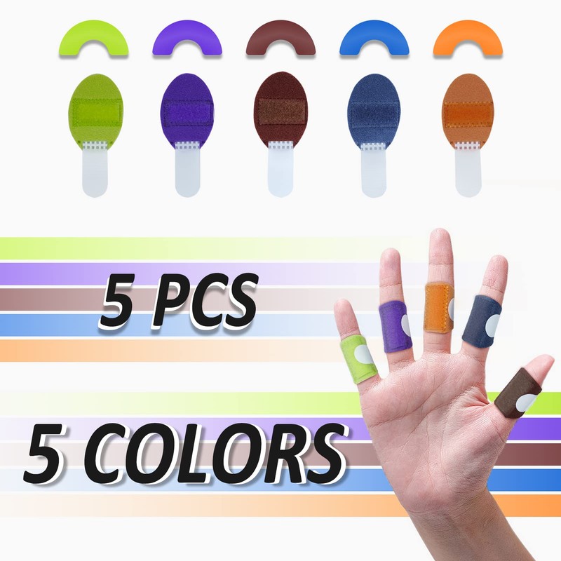 RonJea 5 Pcs Trigger Finger Splints: 5 Single Straps Finger