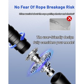 Weighted Jump Rope for Speed. Adjustable Skipping Rope for Men Women Fitness Exercise Workout Outdoor Indoor Home Gym (Black)