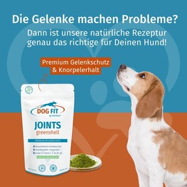 DOG FIT by PreThis® Joints greenshell I Premium Grünlippmuschel Extrakt für Hunde I Gelenkfunktion, Gelenkschmiere & Knorpelstärkung I Plus Vitamine B & E I Hochdosiert ohne Zusätze