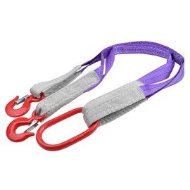 Generic Lifting Slings Straps with Hooks - 3.3 FT, 4409LB Pounds Capacity, Polyester Bridle Sling, Heavy Duty Two Leg Rigging Strap for Engines, Cranes, Hoists, Truck, Purple