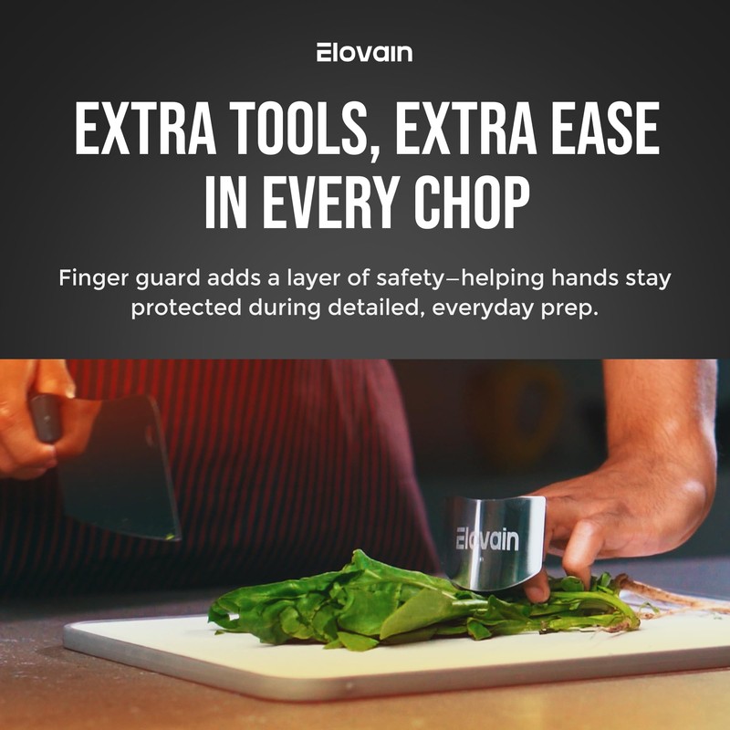 Elovain Dual-Sided Stainless Steel Cutting Board with Knife Sharpener –
