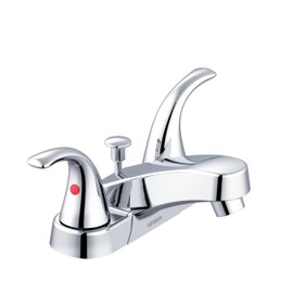 Gerber Danze G0043165W Maxwell SE 2H Centerset Lavatory Faucet w Lever Handles & Metal Pop-Up Drain 1.2gpm Chrome, Brushed Nickel