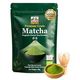 Double Dragon Organic Matcha Green Tea Powder - Premium Ceremonial Grade