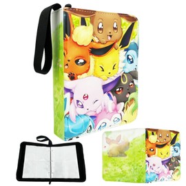 Funsure Trading Card Binder, Cards Holder 400 Pockets Card Folder with zipper 50 Pages Removable Sleeves for Card Collection, Game Card Boy Girl Birthday Gifts Cool Loose-Leaf