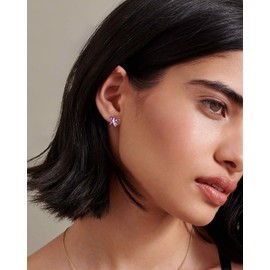 925 Sterling Silver Amethyst‌ Dragonfly Earrings ‌for Women February Birthstone Dragonfly Jewelry Ear Studs