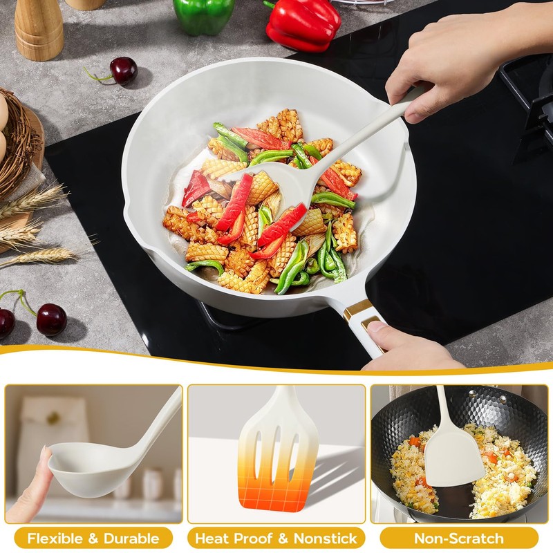 Kitchen Cooking Utensils Set of 10, Onader Silicone Utensils Set