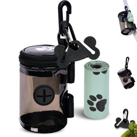 Dog Waste Bag Dispenser Poop Bag Dispenser for Leash Accessory dog Poop Bag Holders Fits Dog Leash Include Hand Free Holder, Clear, No-PUXYB