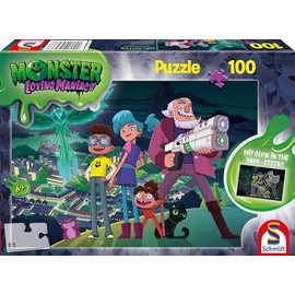 Schmidt Spiele 56476 Monster Loving Maniacs, Night Over Scary Break, 100 Pieces, Children's Puzzle, Colourful