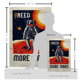 Angeleno Heritage More Mars Garden House Flag Kit Armed Forces NASA Space Program Discovery Sky Astronomy United State American US Decoration Banner Small Yard Gift Double-Sided, Made in USA