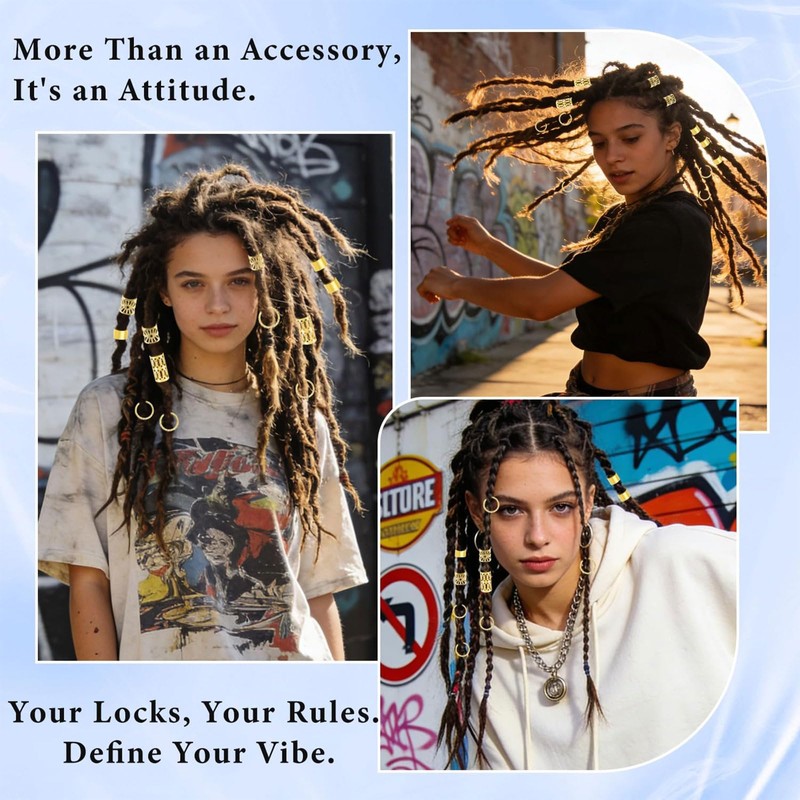 40pcs Adjustable Alloy Hair Clips and Rings for Braids