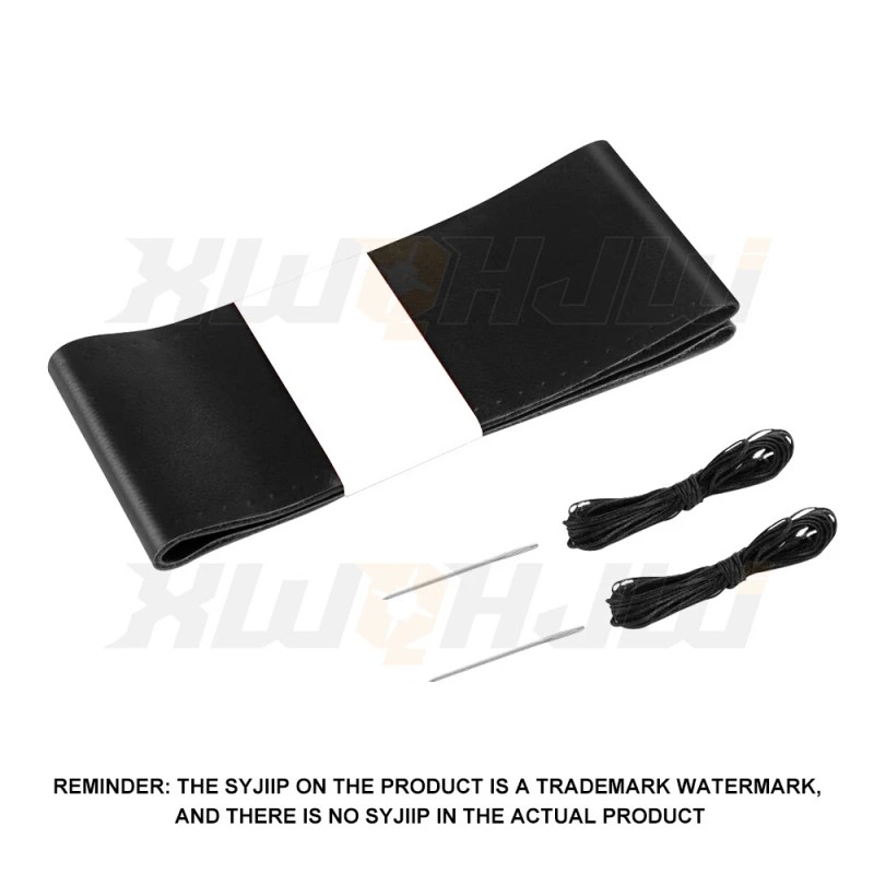 XWQHJW For 2013-2016 FORD ESCAPE Black Leather Steering Wheel Cover