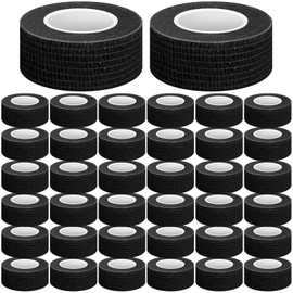 Treela 36 Pcs Self Adherent Bandage 1" X 5 Yard Wrap Breathable Cohesive Bandage Elastic Adhesive Tape for Stretch Athletic Sports Wrist Ankle(Black)