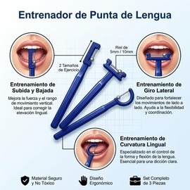 Entrenadores Linguales de Silicona, Kit de 3 Herramientas Ejercitador de Lengua y Músculos Bucales, Para Entrenamiento Oral, Entrenamiento de Músculos Orales