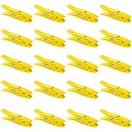 20 Plastic Clothes Pegs Clothes Line Socks Towels Yellow