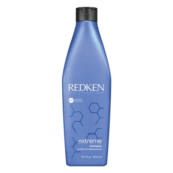 Redken Extreme Shampoo, Care Shampoo for Strained Hair, Deep Cleaning with Ceramides, Cleans Mild & Strong Tips, Anti-hair break, 300 ml