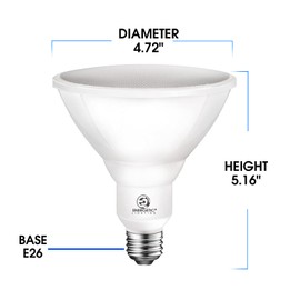 Energetic Outdoor Par38 Led Flood Light,11W=90W,900lm,5000K Daylight,E26 Base,Non-Dimmable, Waterproof Spot Bulb,UL Listed (6 Pack)