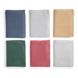 BOSKIMO Premium Cotton Kitchen Towels – Pack of 6 Microfibre and Terry Dish Cloths, Absorbent Cotton Kitchen Cloths, Cleaning Cloths Rainbow Colours
