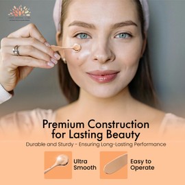 Rose Gold Eye Cream Applicator Tool for Puffy Eyes, Dark Circles, Eye Bags, Fine Lines | Under Eye Cream Massager Stick | Cooling Metal Eye Wand | Premium Zinc Alloy Skincare Tool for Eyes