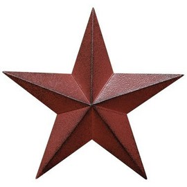 Home Collection Dimensional Steel Metal Barn Star, 12-inch, Distressed Burgundy Red Finish