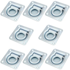 SHEUTSAN 8 Pack Recessed D-Ring Tie Down Anchors, Steel Flush Mount D-Rings, Heavy Duty Recessed Pan Fitting D-Rings for Truck, Trailer, Deliveries, 6,000 Lbs Breaking Strength