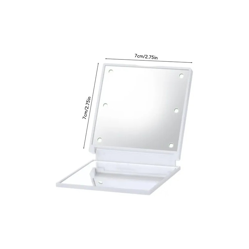 Espejo De Maquillaje Portátil Plegable Con 2 Miniled, 6